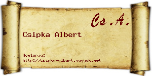 Csipka Albert névjegykártya